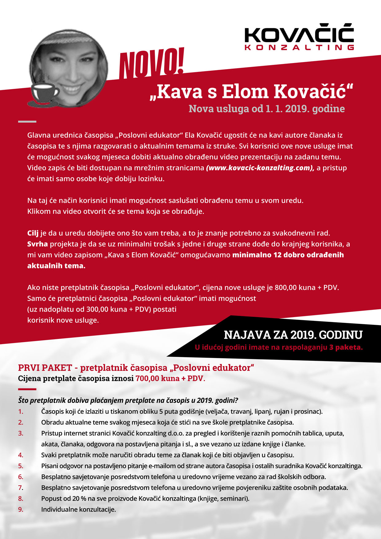 Kovacic konzalting 2018 Najava A4 Nove usluge1